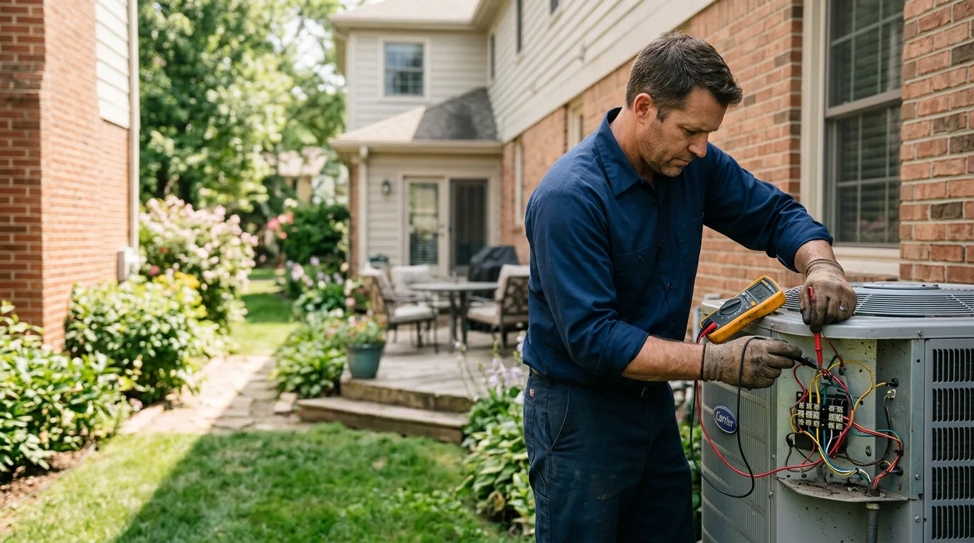 HVAC technician working near International Falls, MN